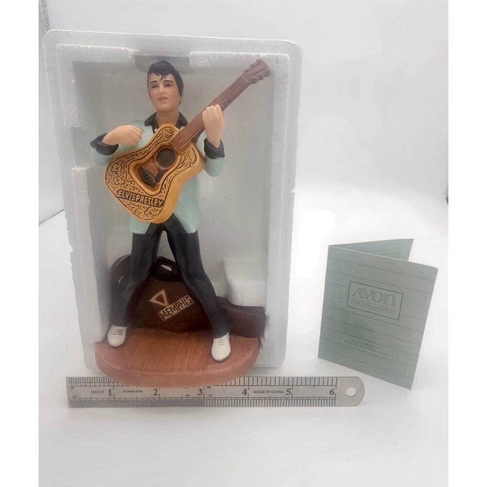 Vtg Avon Elvis Presley 1987 Porcelain Figurine Holding Guitar 6.5" H Handpainted - Picture 6 of 9